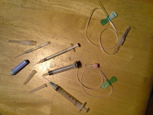 Syringes and infusion sets I work with